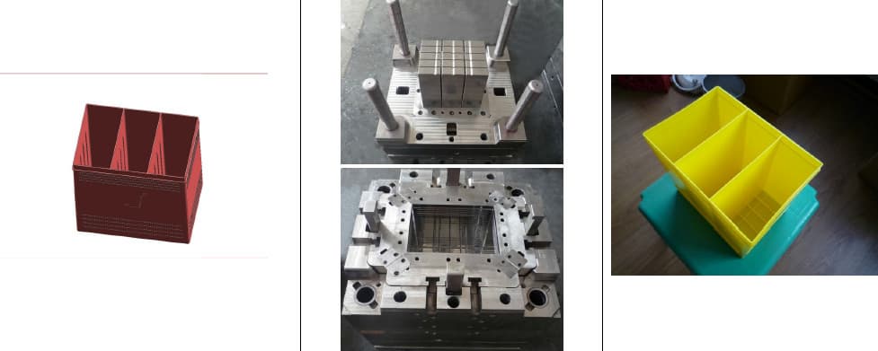 Injection plastic battery container mould